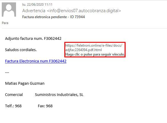 Phishing factura