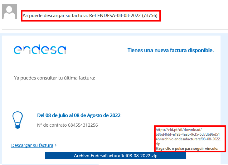 Phishing Endesa agosto