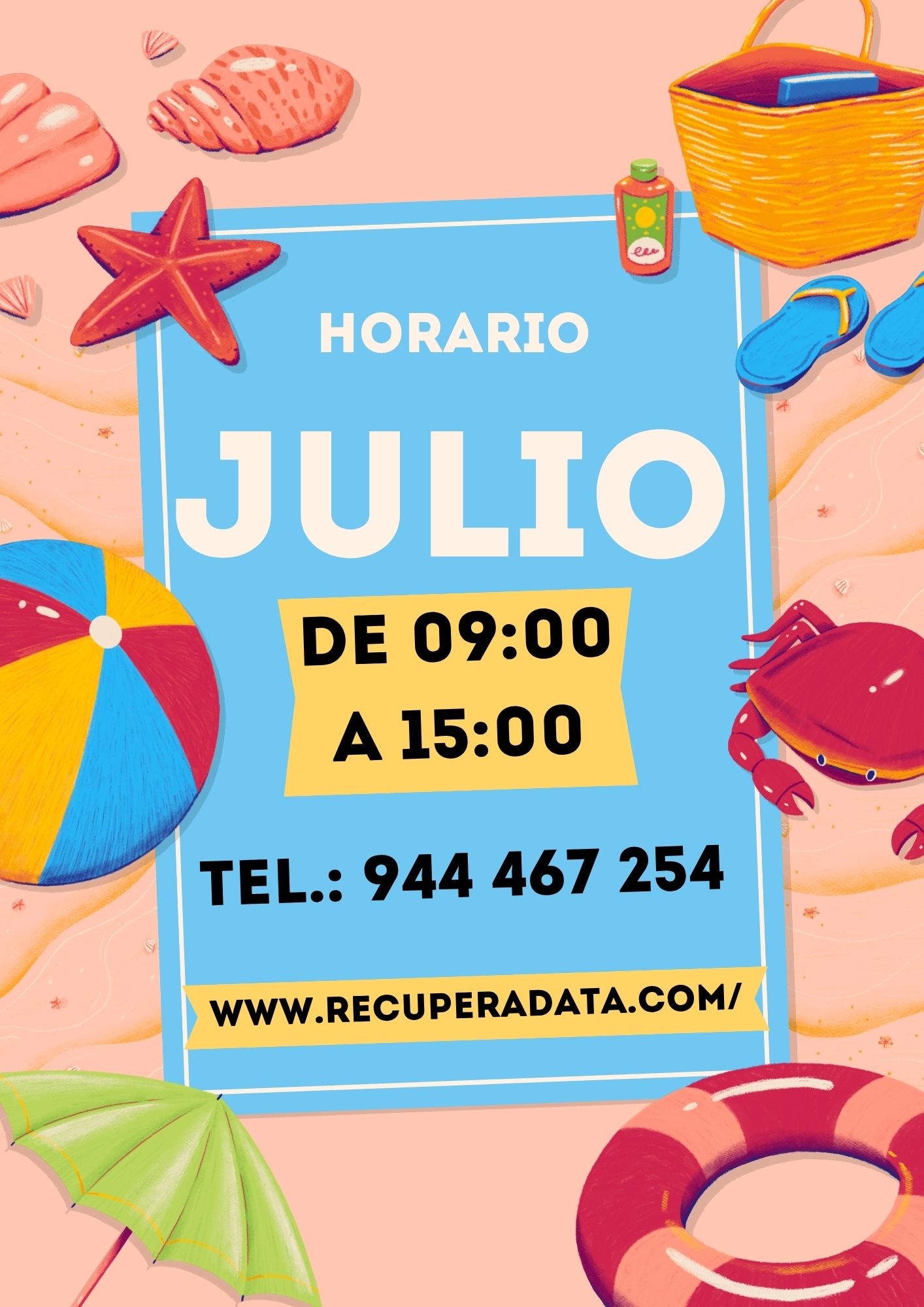 Horario julio recuperar datos recuperación de datos