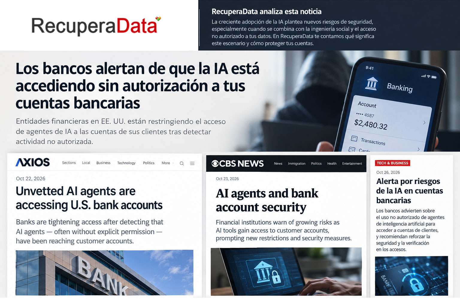 IA acceso inautorizado cuentas bancarias