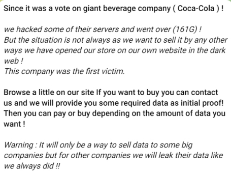 Venta datos Coca-Cola