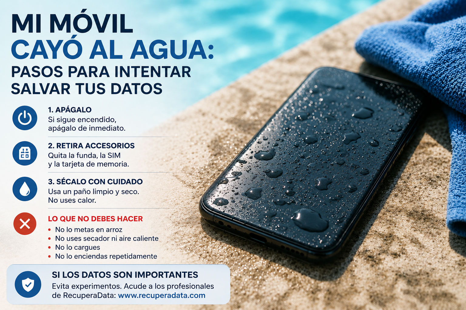 Recuperar datos móvil mojado